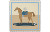 HERMES Silk Scarves Unisex Light Brown