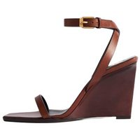SAINT LAURENT May One Strap Sandals 9cm Women's Brown