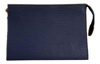 LOUIS VUITTON Leather Clutch Women's Blue