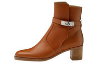 HERMES Frenchie 50 Ankle Boots Women's Brown