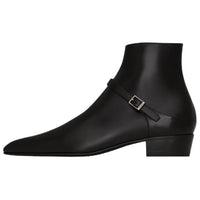 SAINT LAURENT AUGUSTIN Ankle Boots 3cm Men's Black