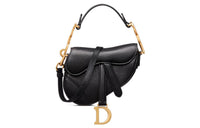 DIOR Saddle Goatskin Saddle Bag, Shoulder Bag, Crossbody Bag, Handbag Extra Mini Women's Black
