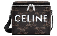 CELINE Canvas Cow Leather Patchwork Box Bag Crossbody Bag Shoulder Bag Regular Men's Black
