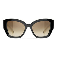 CHANEL Injection Molded Butterfly Sunglasses Women's Black