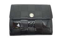 LOUIS VUITTON Leather Coin Purse Unisex Black