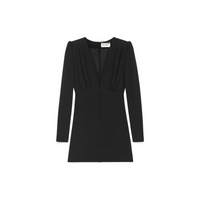 SAINT LAURENT V-Neck Long-Sleeved Dress