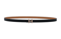 HERMES Leather Belts Women's Black/Gold