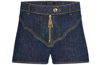 LOUIS VUITTON Denim Shorts Women's Dark Blue