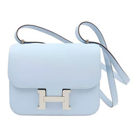 HERMES Constance Epsom Leather Shoulder Bag, Crossbody Bag Mini Women's T0 Haze Blue