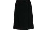 CHANEL 2001 Buttoned A line Cashmere Wrap Skirt