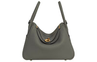 HERMES Lindy Taurillon Clemence Cow Leather Handbag, Shoulder Bag Women's