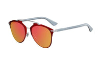 DIOR Alloy Aviator Sunglasses Women's Red Silver