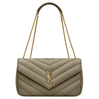 SAINT LAURENT Lambskin Envelope Bag, Crossbody Bag, Shoulder Bag Medium Size Women's Moss Green