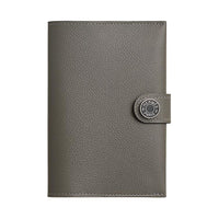 HERMES R.M.S Evercolor Calfskin Passport Holder Men Rain Cloud Gray