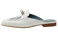 HERMES Slip Resistant Closed Toe Slippers Women's White