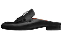HERMES Rivoli Wrap-toe Slippers Women's Black