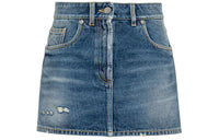 PRADA Organic Denim Mini Skirt Navy