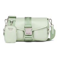 PRADA Leather Shoulder Bag Crossbody Bag Handbag Women's Aqua Green
