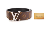 LOUIS VUITTON Lv Initiales Silver Buckle Belt Monogram 40mm