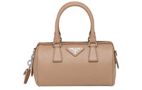 PRADA Saffiano Leather Handbag Women's Camel