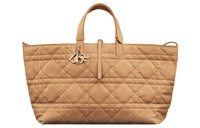 DIOR Calfskin Handbag Tubas Women's Tan