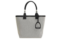 HERMES Steeple H-Canvas With Swift Calfskin Canvas Bag Handbags Regular Women's Light Beige/Black