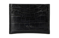 Loro Piana Crocodile Leather Card Holder Women's Black