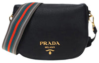 PRADA Cow Leather Crossbody Bag Women's Black