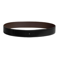 HERMES Double-Sided Design Pin Buckle Leather Belts Men's Black 3.8CM