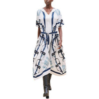 HERMES FW24 Short-Sleeved Dresses Women's Natural White