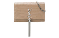 SAINT LAURENT Leather Wallets Shoulder Bag Crossbody Bag Mini Women's Beige/Milk Tea Beige