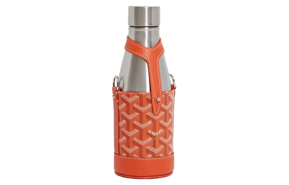 GOYARD YONNE Canvas With Leather Water Bottle Bag Shoulder Bag Crossbody Bag Small Size Unisex Orange