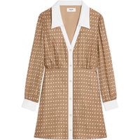 CELINE Mini Shirt Dress In Silk Twill