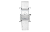 HERMES Heure H Wrist Watch Quartz Movement Genuine Leather Strap Silver Dial Women's