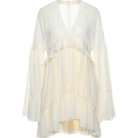 SAINT LAURENT SS21 Long-Sleeved Dresses Women's White