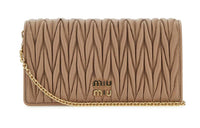 MIU MIU Calfskin One Shoulder Crossbody Cell Phone Pouch Women's Brown