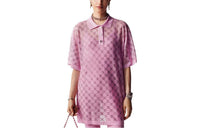 CHANEL Short-Sleeved Dresses Women's Light Pink Red