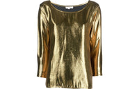 SAINT LAURENT Pre Owned 1990s Long sleeved Metallic Blouse