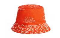 HERMES Cotton Bucket Hats Unisex Orange
