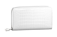 LOUIS VUITTON Zippy Crocodile Leather Wallet Women's White