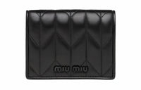 MIU MIU Soft Sheep Leather Wallet Women's Black