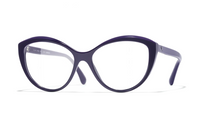CHANEL Acetate Cat Eye Eyeglass Frames Unisex Purple