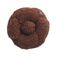 CHANEL Wool Twill Velvet Brooches Women's Brown