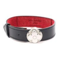 LOUIS VUITTON Good Luck Logo Calfskin Leather Belts Women's Black Width 1.8cm