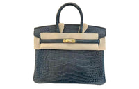 HERMES Birkin Crocodile Leather Handbag Women's V0 Vert Rousseau Rousseau Green