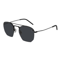 SAINT LAURENT Metal Irregular Shape Sunglasses Men's Black