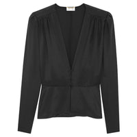 SAINT LAURENT Peplum V-Neck Blouse