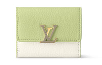 LOUIS VUITTON Capucines Taurillon Cow Leather KapSin Wallet Extra Small Women's Green/White