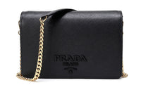 PRADA Galleria Killer Bag Cow Leather Shoulder Bag Crossbody Bag Women's Black