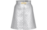LOUIS VUITTON New Quarterly Products Of LV Leather Short Skirts Women's Silver